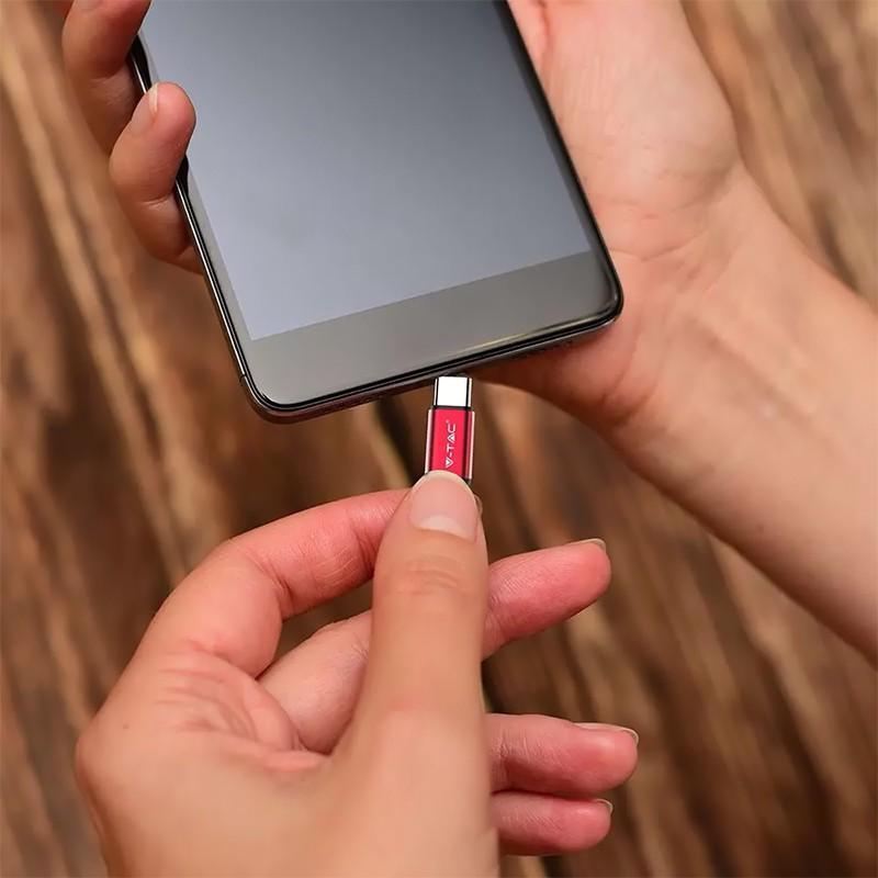 Cablu Usb Type C 1m Plat Rosu 24a Ruby Edition V Tac Sku 8631