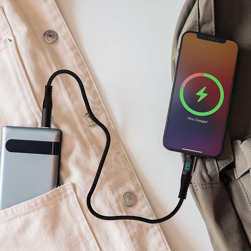 Cablu Usb Type C Usb Type C 1m Cu Afisaj 5a V Tac Sku 7746