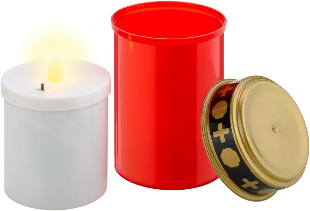 Lumanare Led Candela Rosie Cu Palpaire Cu Baterii 2x Aa Ip44 Goobay 60335