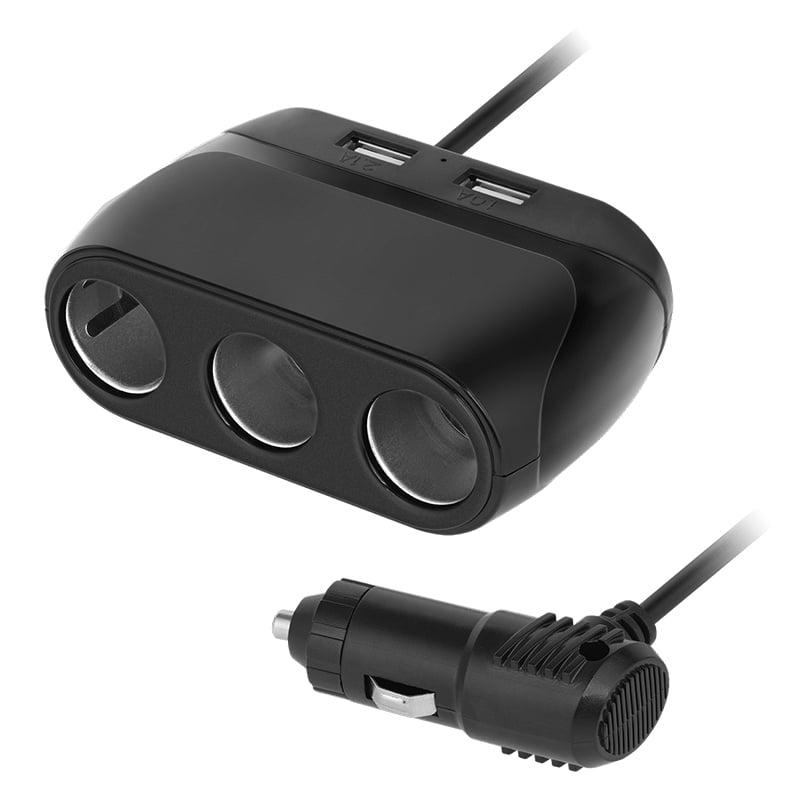 Splitter Bricheta Auto X3 2x Usb Si Cablu 75cm Negru Peiying Py Chr0012