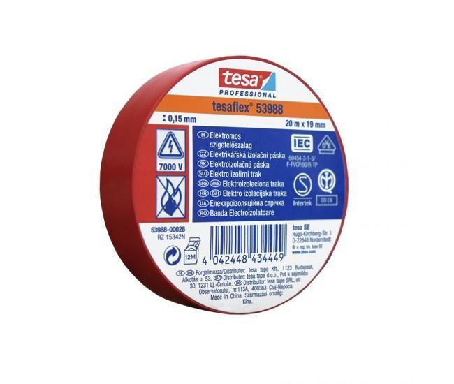 Banda Adeziva Izolatoare 19mm X 20m Rosu Tesa T 53988 26
