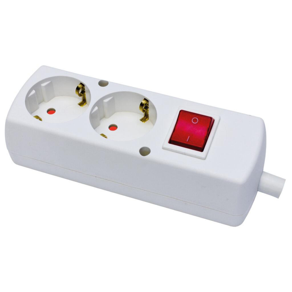 Multipriza 2 Prize Cu Intrerupator Fara Cablu Alimentare Alb Gn 270sws We Plastrol