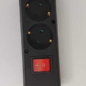 Multipriza 2 prize cu intrerupator fara cablu alimentare negru GN-270SWS/BK Plastrol