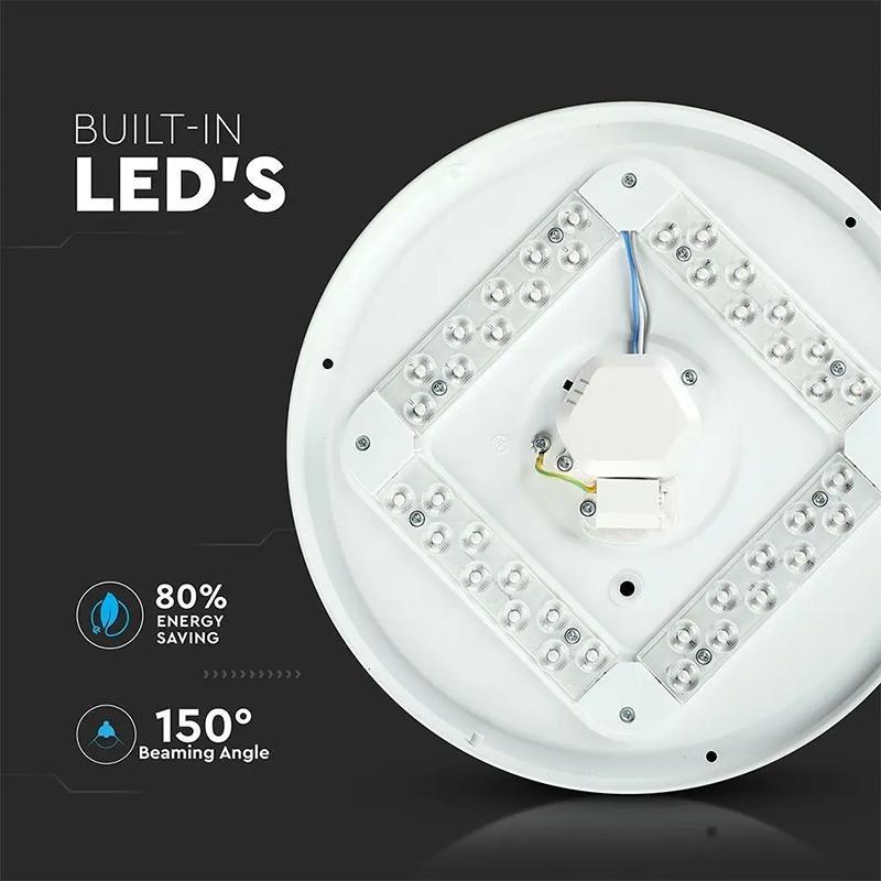 Plafoniera Led 12w 1200lm 23cm 3 In 1 V Tac Sku 217603