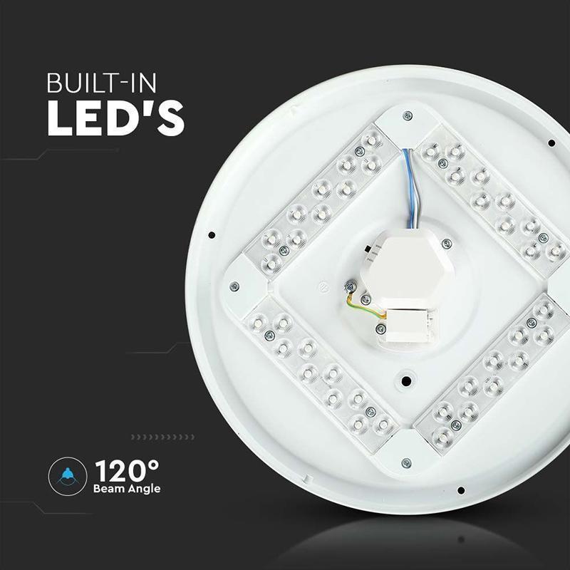 Plafoniera Led 24w 2600lm 35cm 3 In 1 V Tac Sku 217607