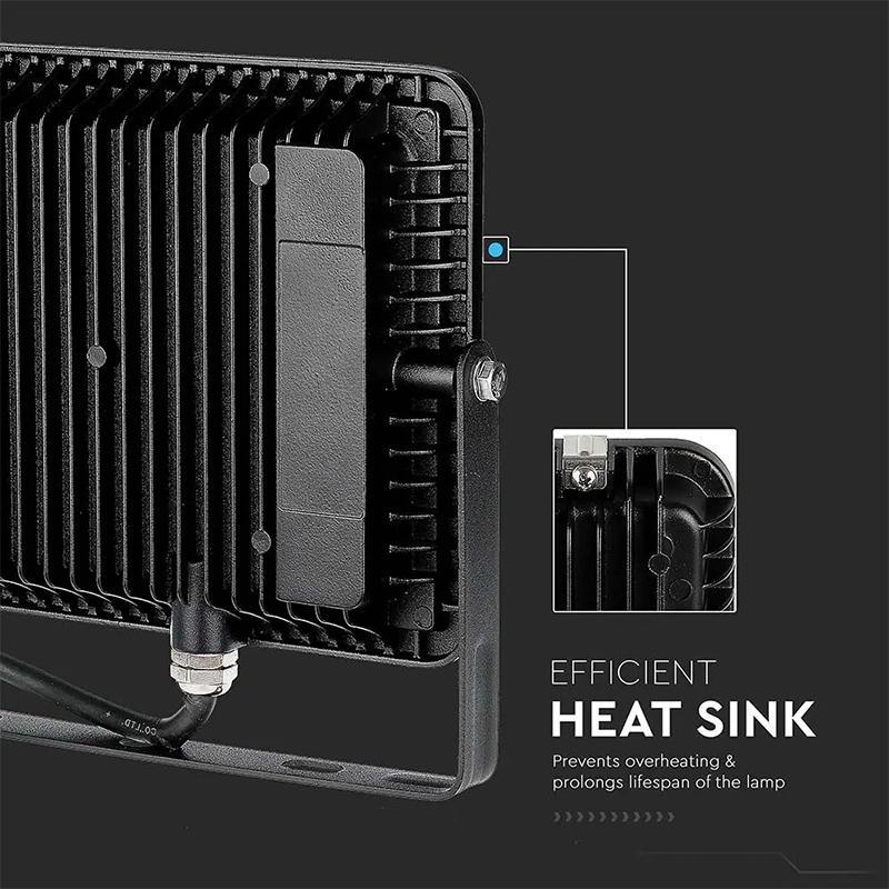 Reflector Led Smd Slim 50w 5750lm 6500k Ip65 Negru Cip Samsung V Tac Sku 21761