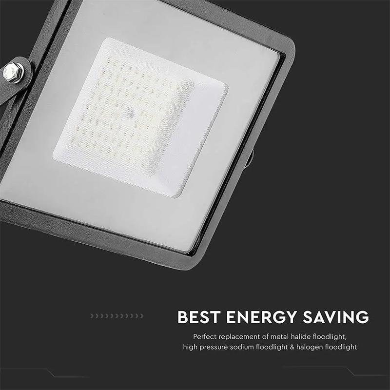 Reflector Led Smd Slim 50w 5750lm 6500k Ip65 Negru Cip Samsung V Tac Sku 21761
