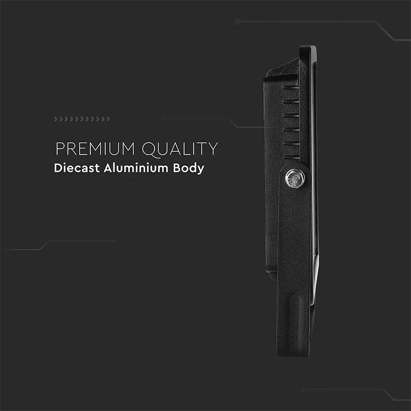 Reflector Led Smd Slim 50w 5750lm 6500k Ip65 Negru Cip Samsung V Tac Sku 21761