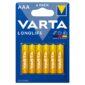 Set 6 Baterii Alcaline Longlife Aaa Lr03 6buc Varta