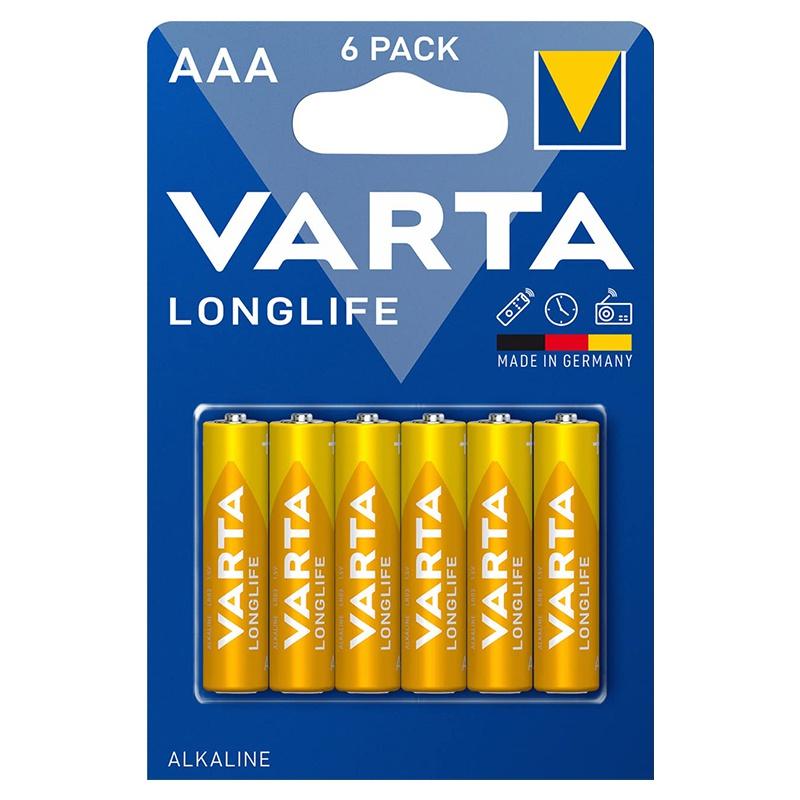 Set 6 Baterii Alcaline Longlife Aaa Lr03 6buc Varta