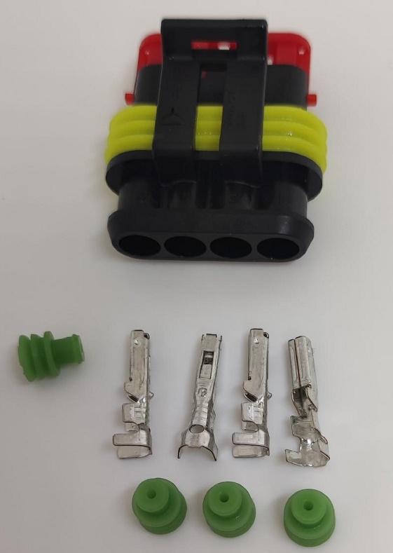 Set Conector Cablu Superseal 15 Mama Mufa 4 Pin 4 Pini Inclusi 4 Garnituri Incluse Ip67 Te Connectivity 282088 1 Set F