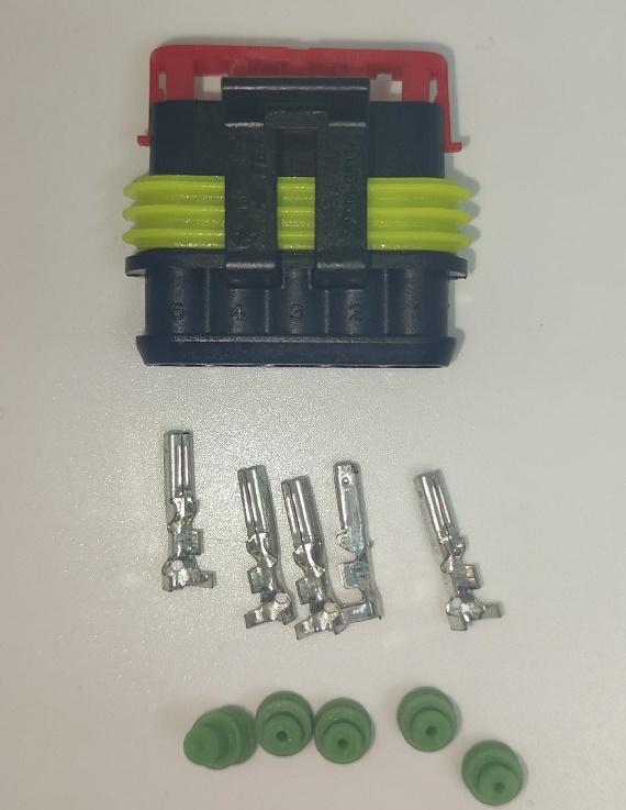 Set Conector Cablu Superseal 15 Mama Mufa 5 Pin 5 Pini Inclusi 5 Garnituri Incluse Ip67 Te Connectivity 282089 1 Set F