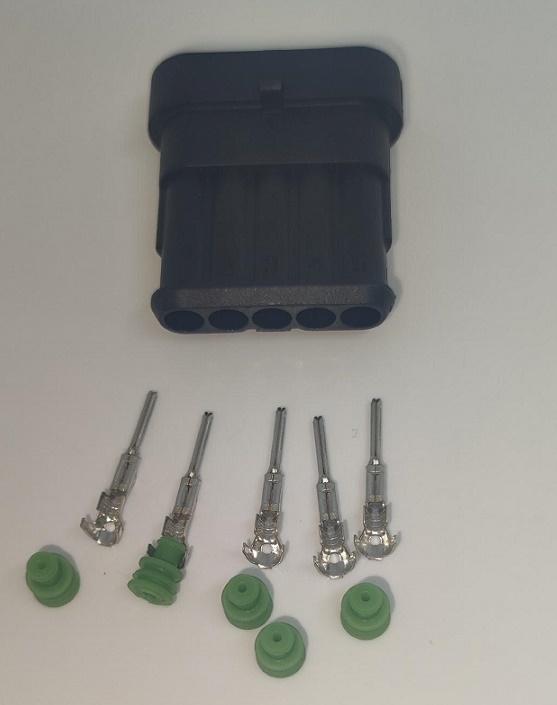 Set Conector Cablu Superseal 15 Tata Mufa 5 Pin 5 Pini Inclusi 5 Garnituri Incluse Ip67 Te Connectivity 282107 1 Set M