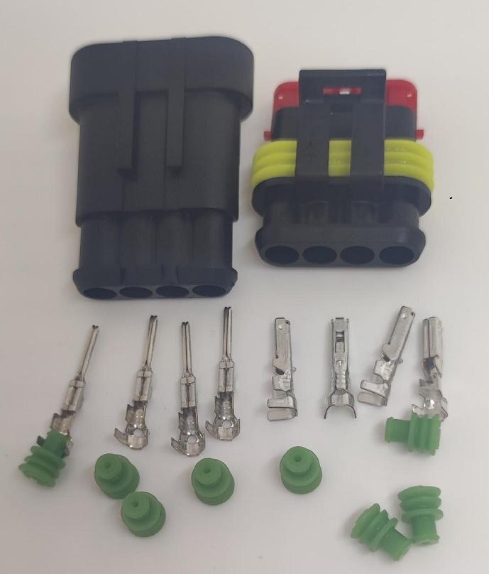 Set Conectori Cablu Superseal 15 Tata Mama Mufa 4 Pin 8 Pini Inclusi 8 Garnituri Incluse Ip67 Te Connectivity 282106 1 Set M
