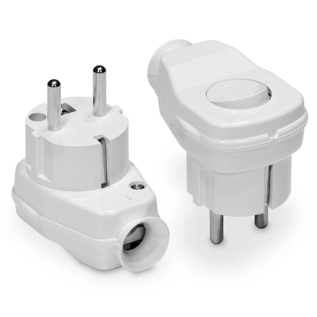 Stecher Shuko Iesire Laterala Alb Cu Intrerupator Wt 16u Lk We Plastrol