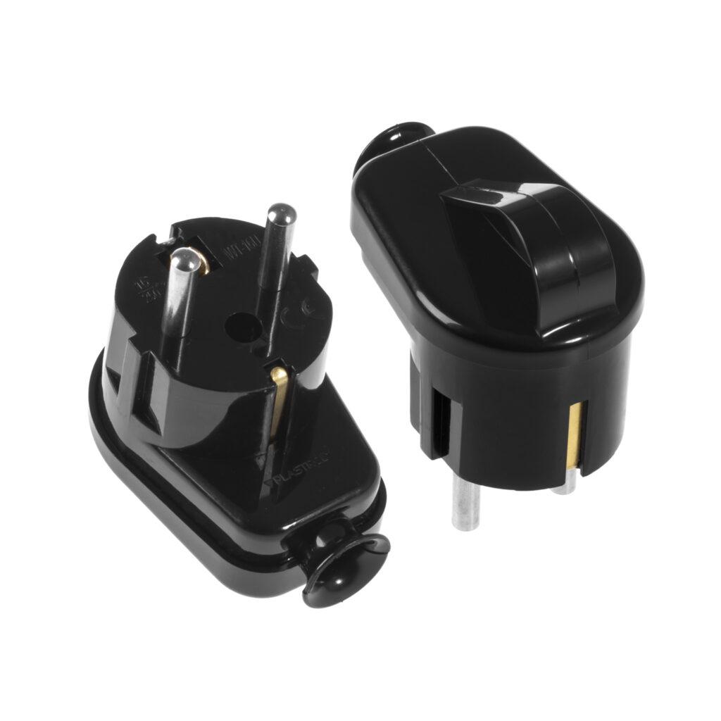 Stecher Shuko Iesire Laterala Negru Cu Inel Prindere Wt 16u Z Bk Plastrol