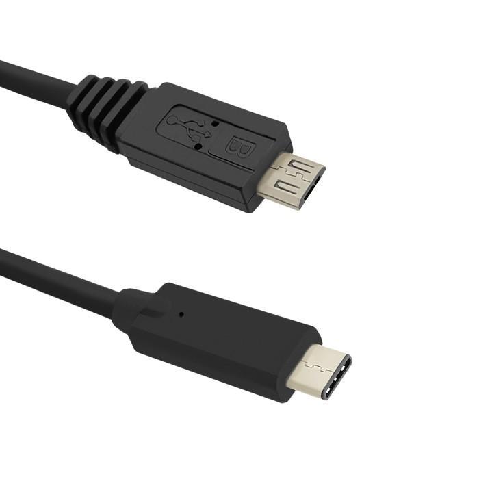 Cablu Usb20 B Micro Usb Mufa Tata Usb Type C Mufa Tata 12m Negru Qoltec 50476