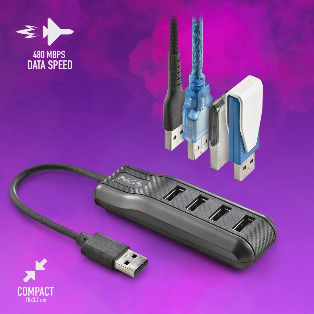 Hub Usb 20 4 Porturi Usb Negru Ngs Port 20