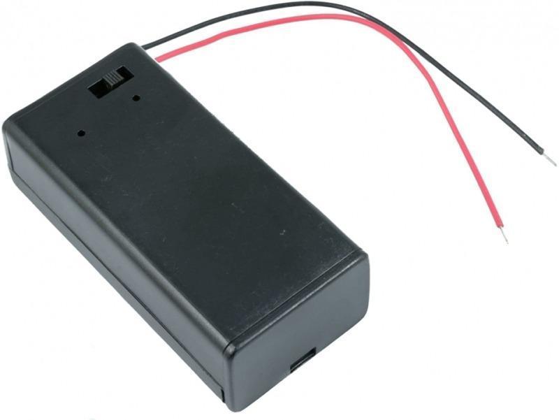 Suport Baterie 1x 9v 6f22 6lr61 Cu Fire 150mm Cu Comutator Neagra Comf Sbh 9vas