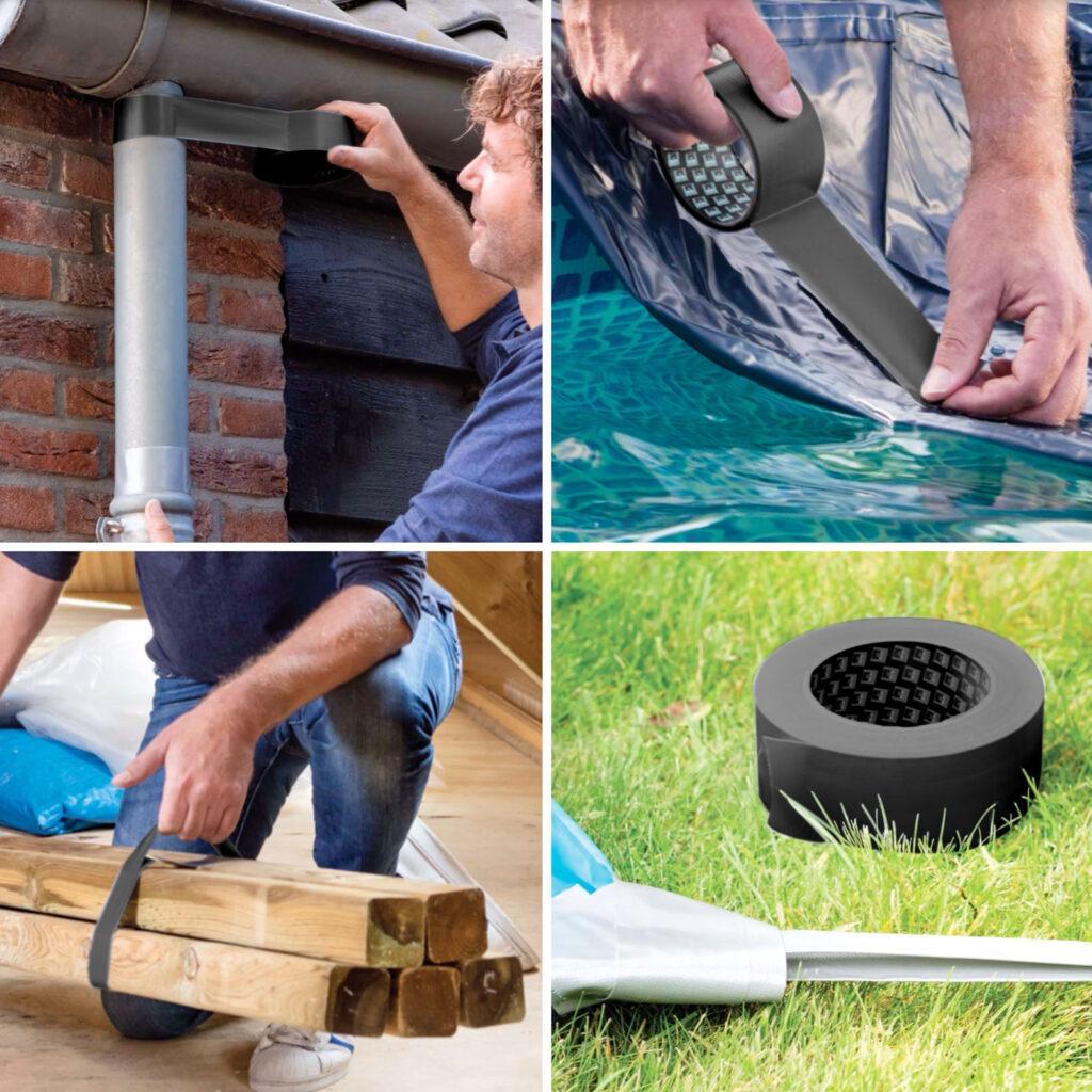 Banda Adeziva Intarita Cu Material Bison Power Repair Neagra 10m