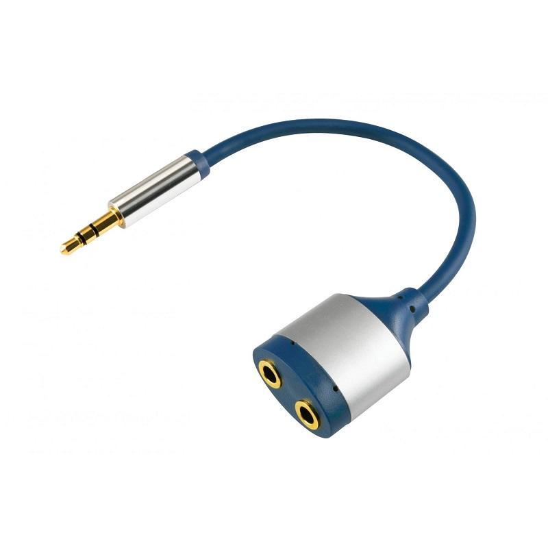 Cablu Adaptor Audio Hifi Stereo Jack 35 Mm Tata 2x 35 Mm Mama 15cm Dublu Ecranat Home