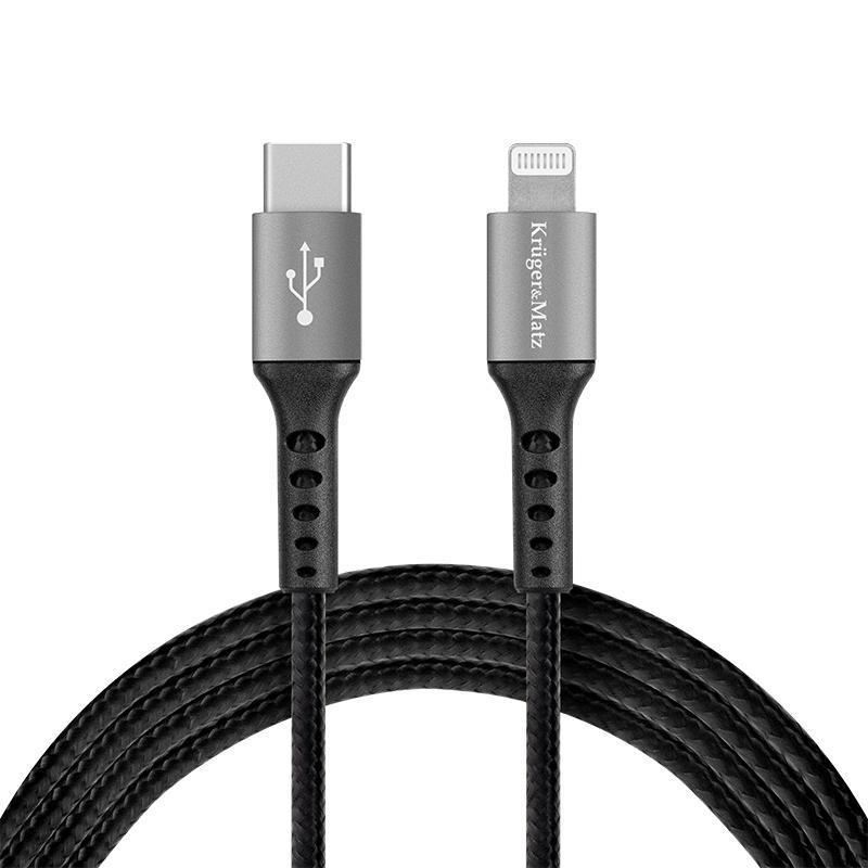 Cablu Usb Type C Lightning Certificat Mfi 1m 3a Bumbac Ofc Krugermatz