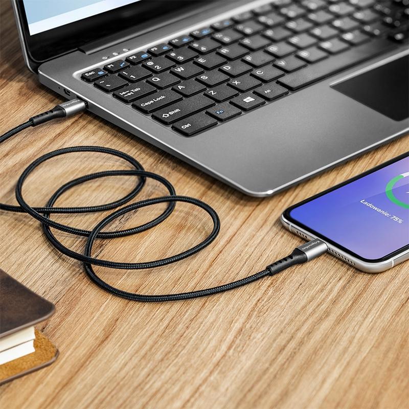Cablu Usb Type C Lightning Certificat Mfi 1m 3a Bumbac Ofc Krugermatz