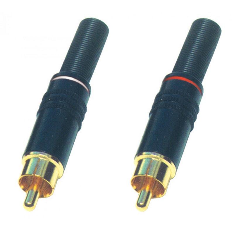 Mufa Rca Tata Metal Aurit Cu Marcaj Alb Negru Home