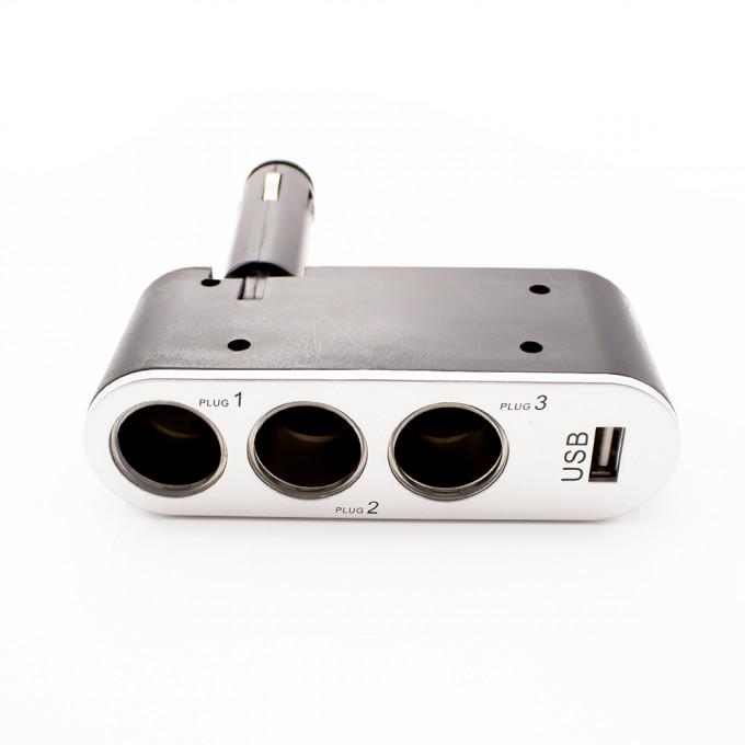 Priza Tripla 3x Bricheta Auto 12 24v 70w Usb 1a Carguard