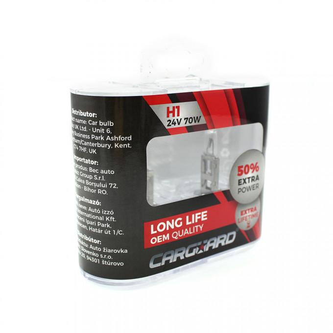 Set De 2 Becuri Halogen 24v H1 70w 50 Intensitate Long Life Carguard