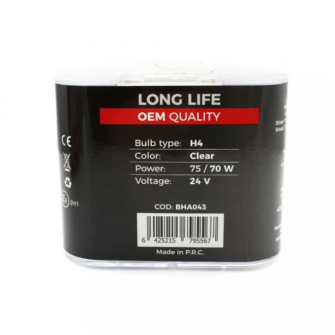 Set De 2 Becuri Halogen 24v H4 70w 50 Intensitate Long Life Carguard