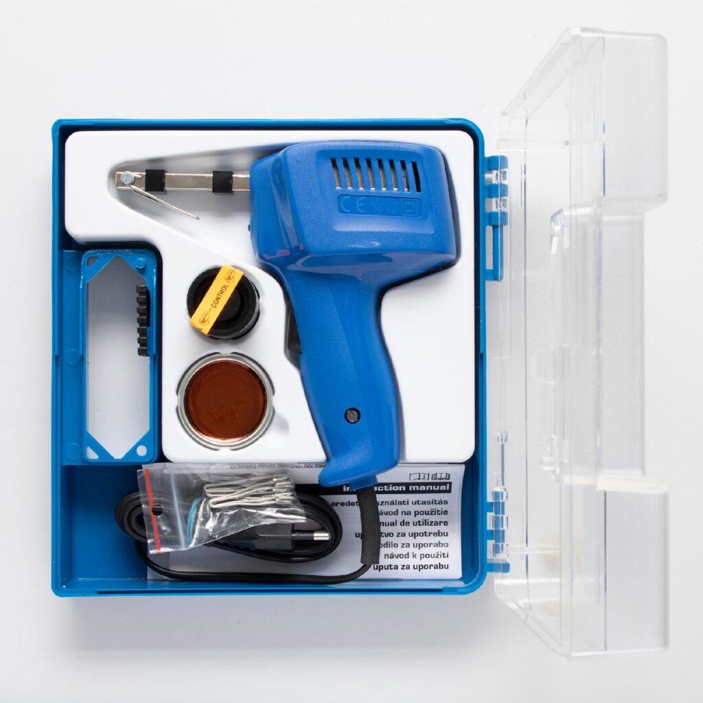 Set Pistol De Lipit 75w 230v 5buc Varfuri De Lipit Sacaz De Lipit 25g Fludor Home