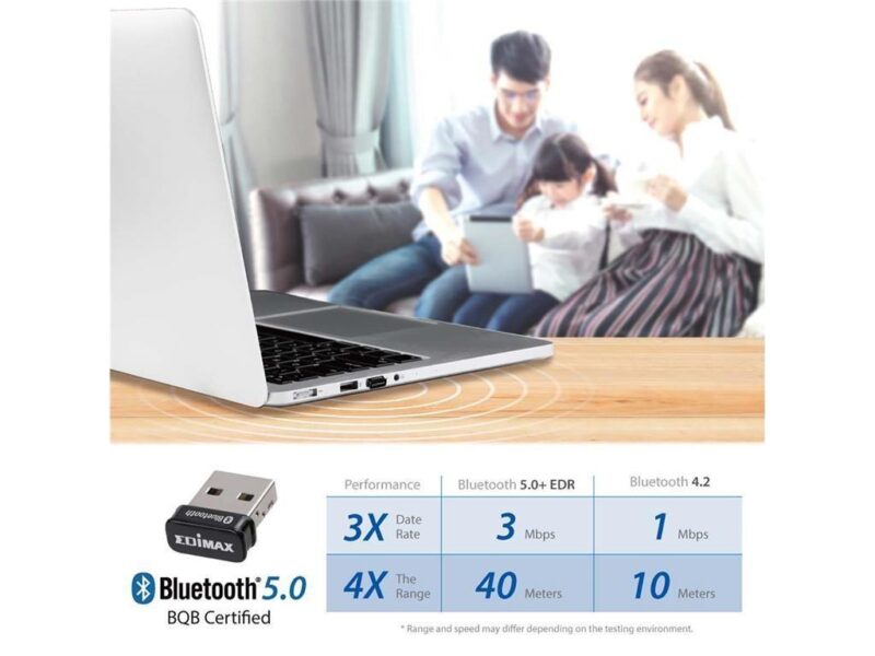 Adaptor Nano Bluetooth 50 Usb Bt 8500 Edimax Bqb Certified Reliability