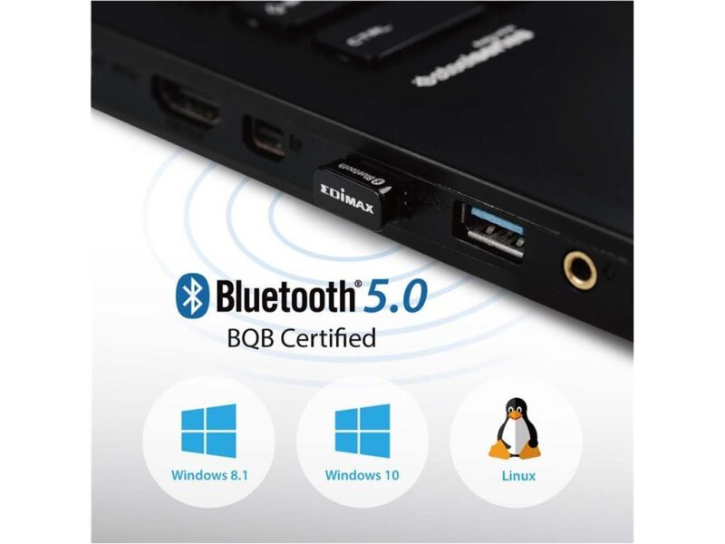 Adaptor Nano Bluetooth 50 Usb Bt 8500 Edimax Bqb Certified Reliability