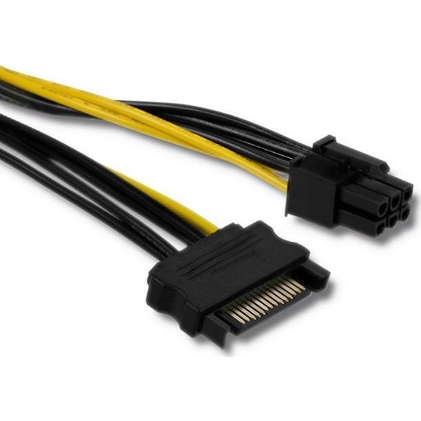 Cablu Sata Pcie 6pin Mama Sata 15pin Tata 015m Sata Iii Qoltec 53989
