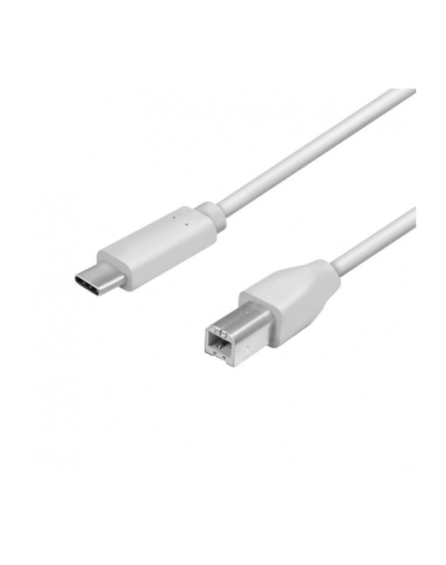 Cablu USB 2.0 B mufa - USB C mufa 2m gri LOGILINK CU0161