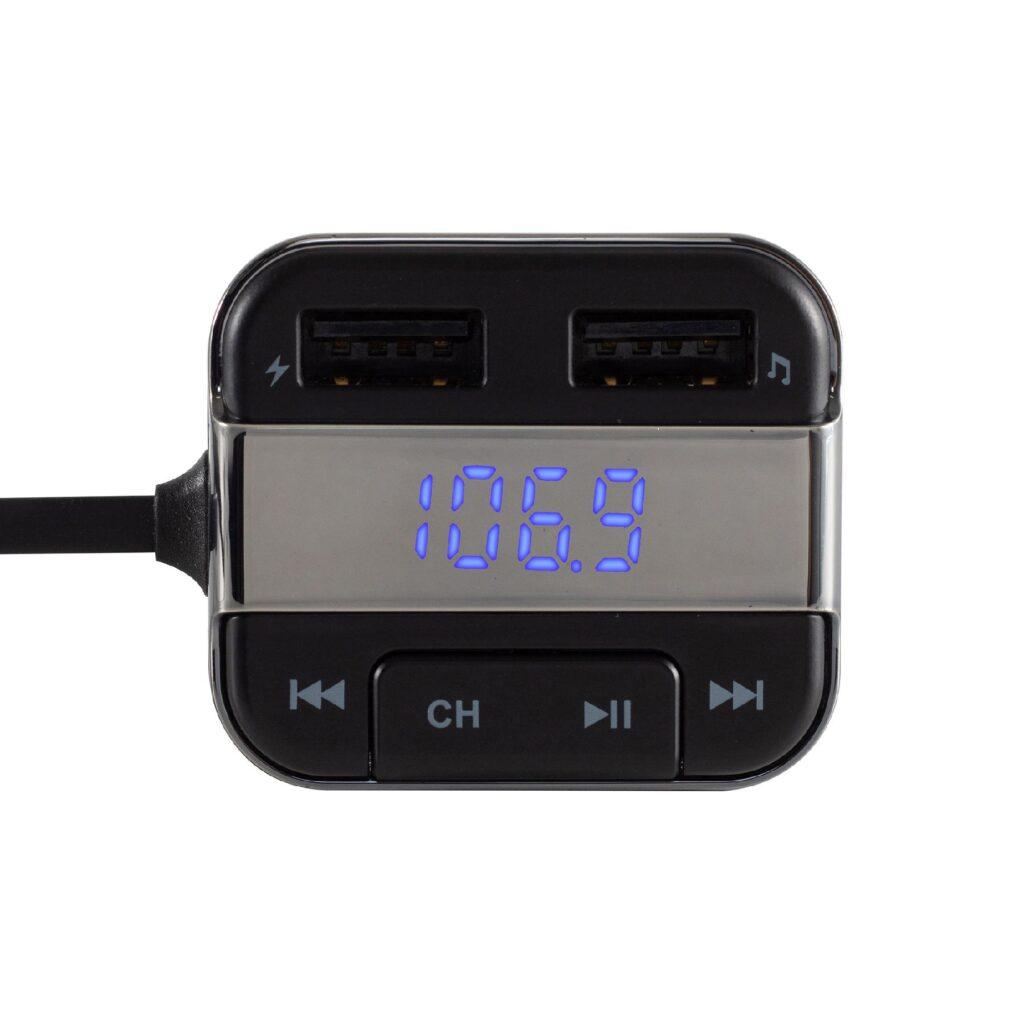 Modulator Fm 5in1 Difuzor Bt Modulator Fm Incarcator Rapid Usb Dublu Player Muzica Voltmetru Baterie Auto