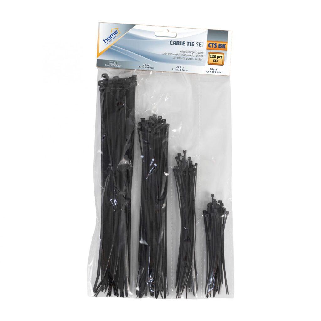 Set Coliere Cablu Bride Negre 120buc Home