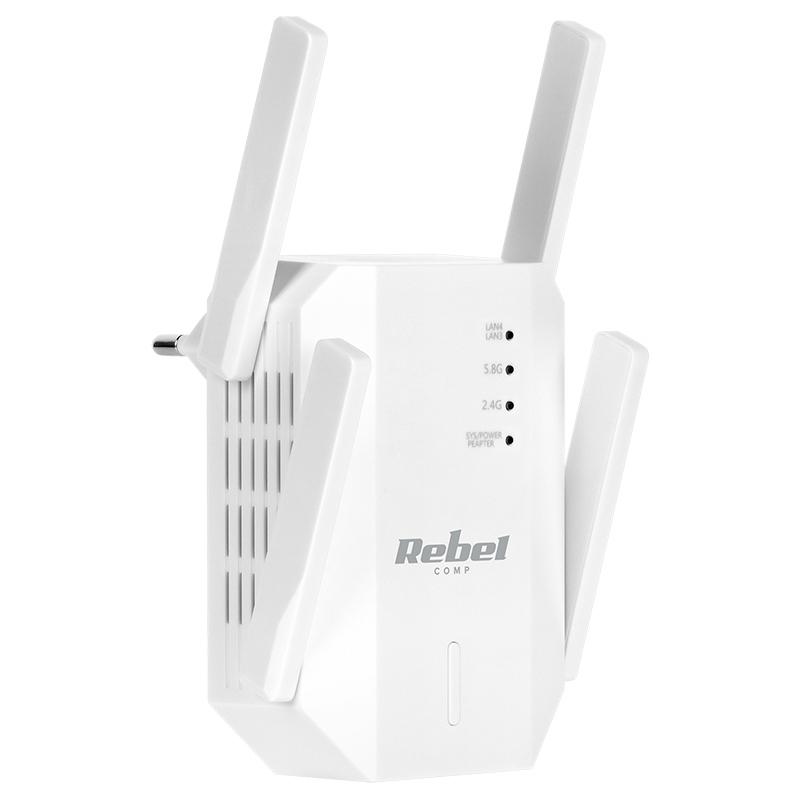 Amplificator de semnal range extender repeater 2.4-5GHz REBEL KOM1031 2 Amplificator De Semnal Range Extender Repeater 24 5ghz Rebel Kom1031