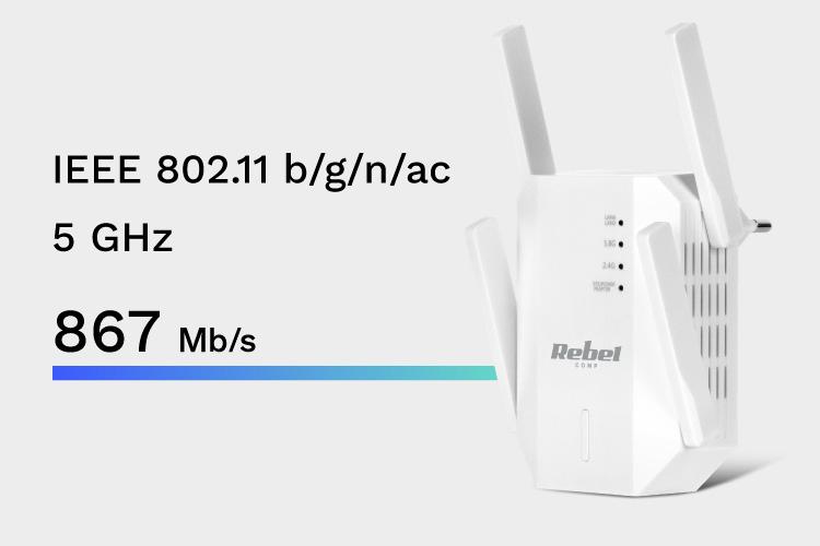 Amplificator de semnal range extender repeater 2.4-5GHz REBEL KOM1031 9 Amplificator De Semnal Range Extender Repeater 24 5ghz Rebel Kom1031