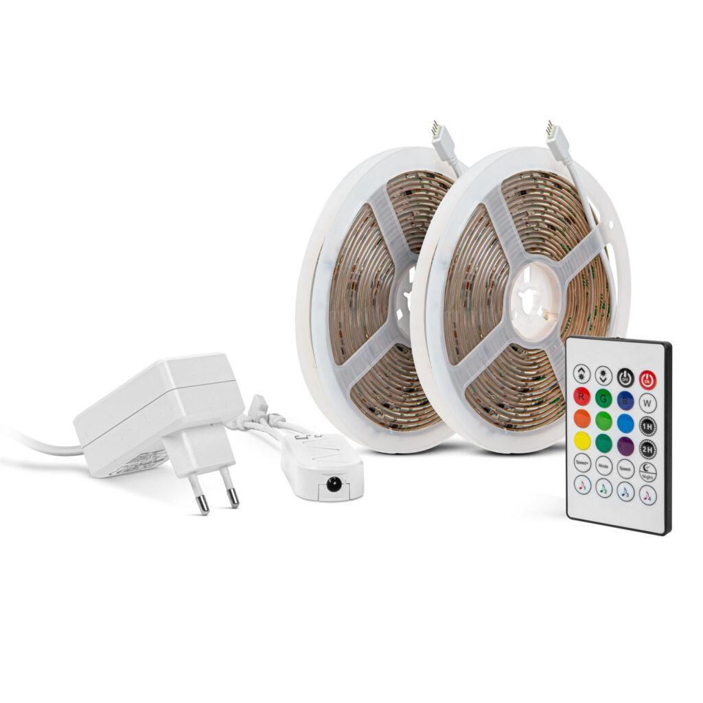 Banda Led Inteligenta Rgb Smd 30led Uri M 2x5m Pachet Phenom