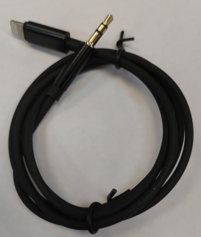 Cablu Audio Jack 35 Mm Stereo Tata Lightning Iphone 1m Negru Jh 023