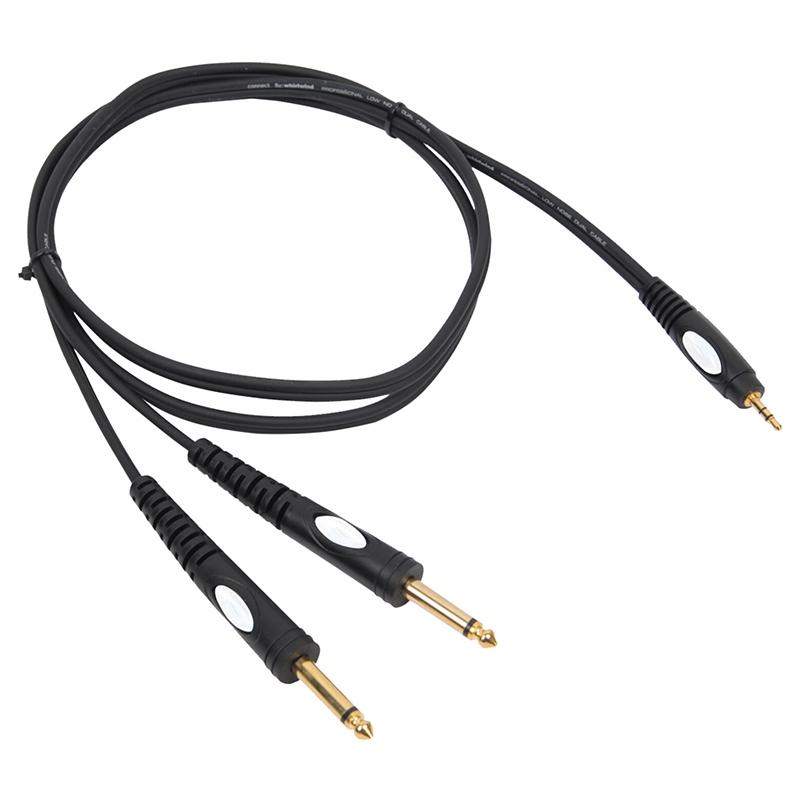 Cablu Jack 35 Mm Stereo Tata 2x Jack 635 Mm Mono 3m Negru Bst Pro