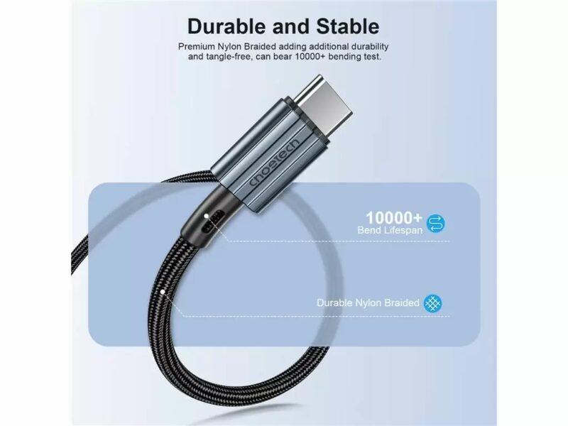 Cablu Usb Type C Usb Type C Pd 60w 3a 2m Negru Textil Choetech Xcc 1015 Bk