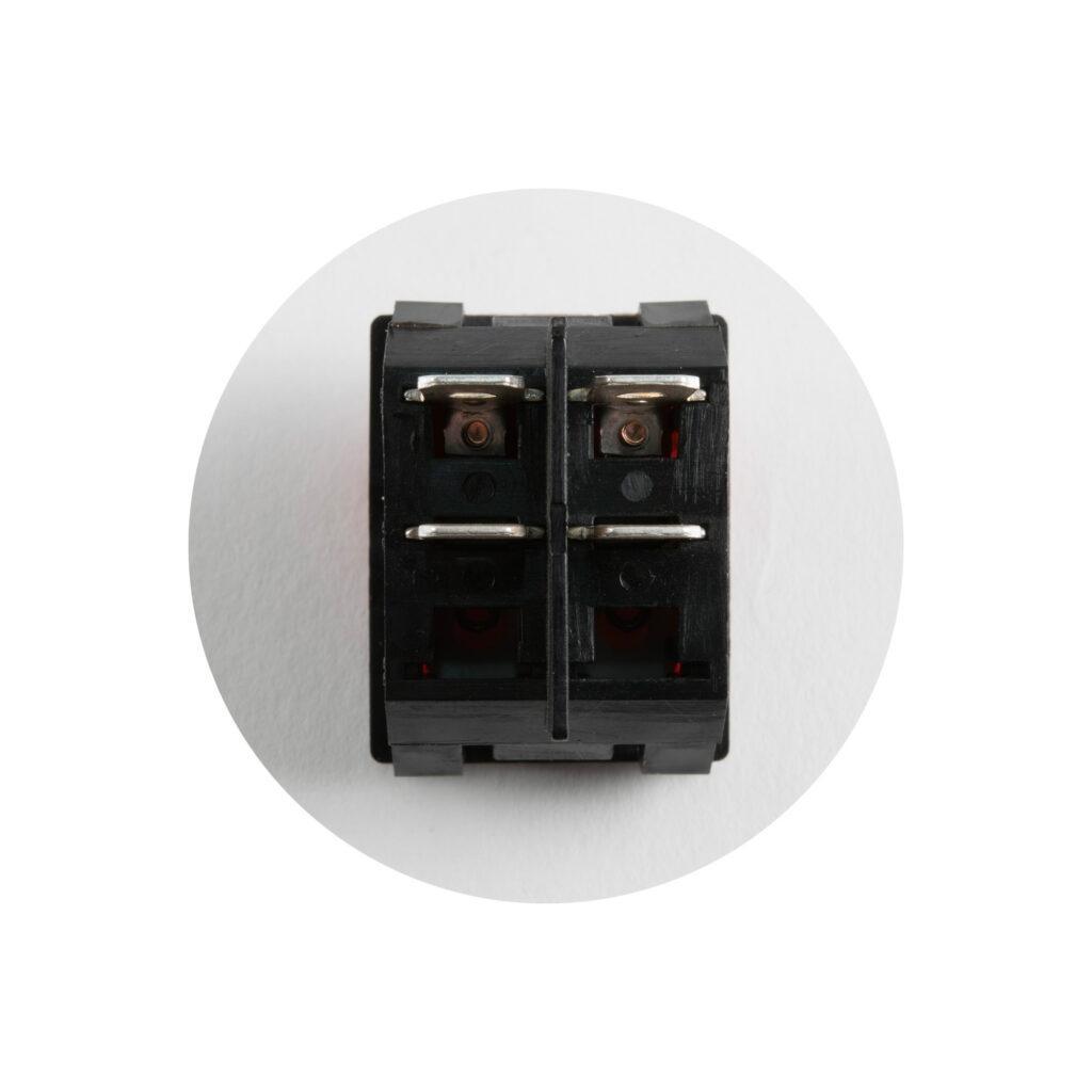 Comutator Basculant On Off Cu Retinere 250v 10a 2 Circuite Cu Bec Verde Incastrare 31x22mm Home