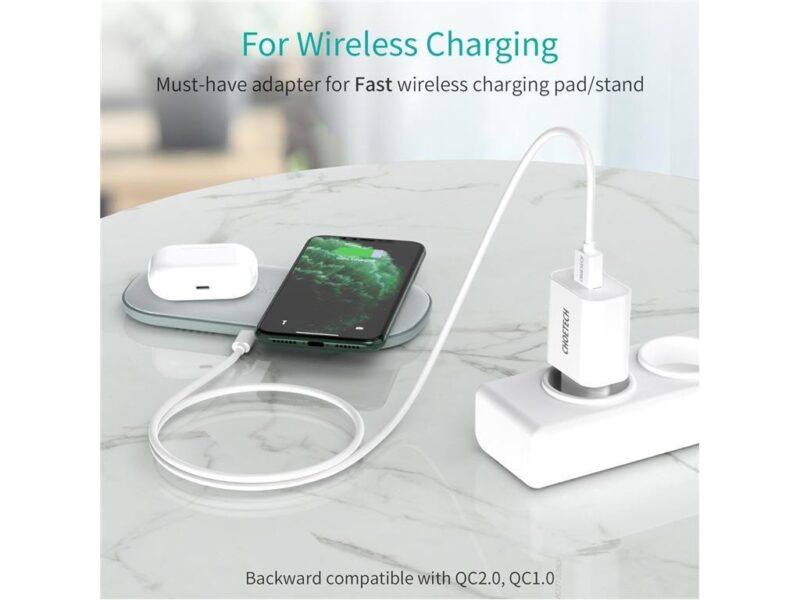 Incarcator Retea Choetech 1x Usb A Qc 30 18w Alb Q5003 Eu Wh