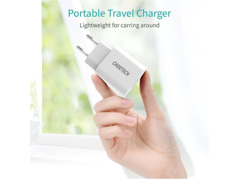 Incarcator Retea Choetech 1x Usb A Qc 30 18w Alb Q5003 Eu Wh