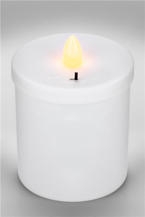 Lumanare Funerara Led Alb Cu Efect Palpaitor Realist Alb Cald 2700k Goobay 64604