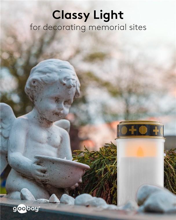 Lumanare Funerara Led Alb Cu Efect Palpaitor Realist Alb Cald 2700k Goobay 64604