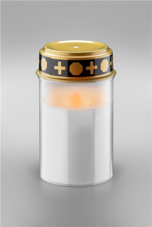 Lumanare Funerara Led Alb Cu Efect Palpaitor Realist Alb Cald 2700k Goobay 64604